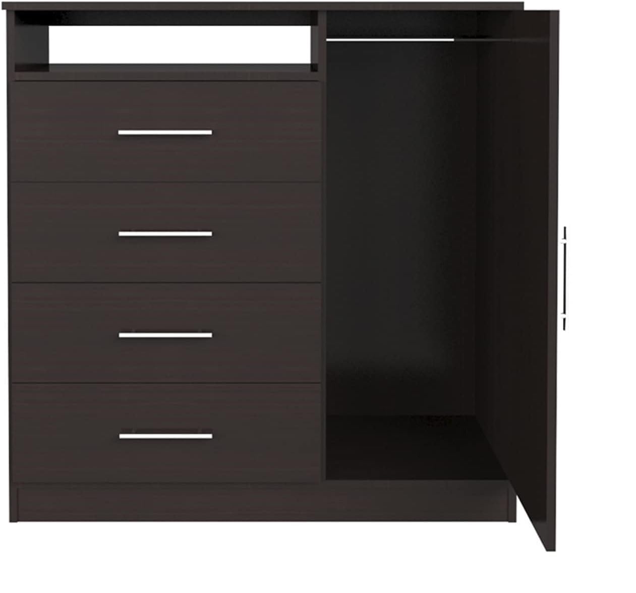 Furnilife Wooden Chest of Drawers, Chocolate Brown Color Length