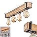 Produktbild Deckenleuchte Montgomery, moderne Deckenlampe aus Metall/Holz in Schwarz/Natur, Leuchte im Industrial-Style, Retro/Vintage-Leuchte 4-flammig mit Holzbalken, 4 x E27-Fassung. ohne Leuchtmittel