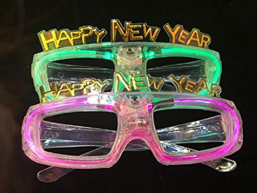 9-Pack Led Light Up Happy New Year Sunglasses Party Sunglasses Novelty Lighting Luminous Happy New Year Glasses Party Favors #TOP2