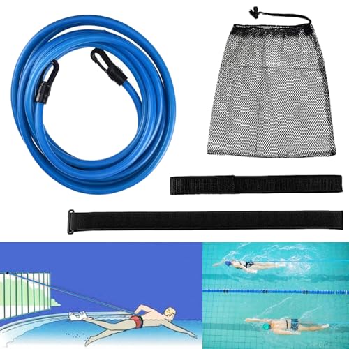 DKDDSSS 4M Cintura da Nuoto, Regolabile Cinture da Piscina, Elastico Cintura da Allenamento per Nuoto, Elastico Nuoto per Bambini Adulti