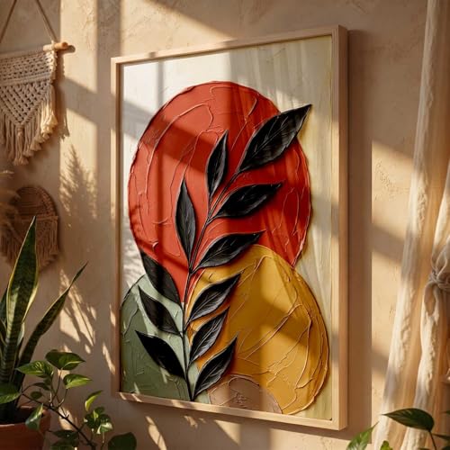 Image of kotart Aesthetic Botanical Art Home Decoration Painting | Floral Paintings With Frame For Living Room Bed Room Hotel Wall Decor Digital Reprint (19x25 inch)