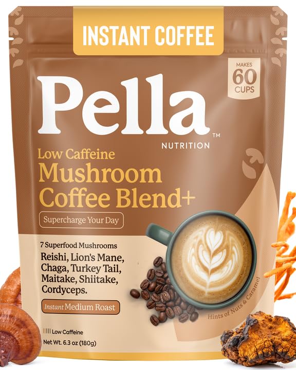 Pella Nutrition Low-Caffeine Mushroom Coffee