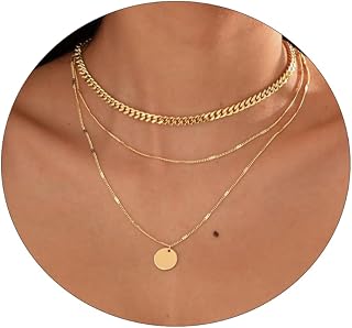 14K Gold Plated Layering Necklaces For Women Gold Necklace Set, Cuban Link, Snake Chain, Paperclip Layered Chains, Twisted Rope and Twisted Chain, Trendy Layering Necklace