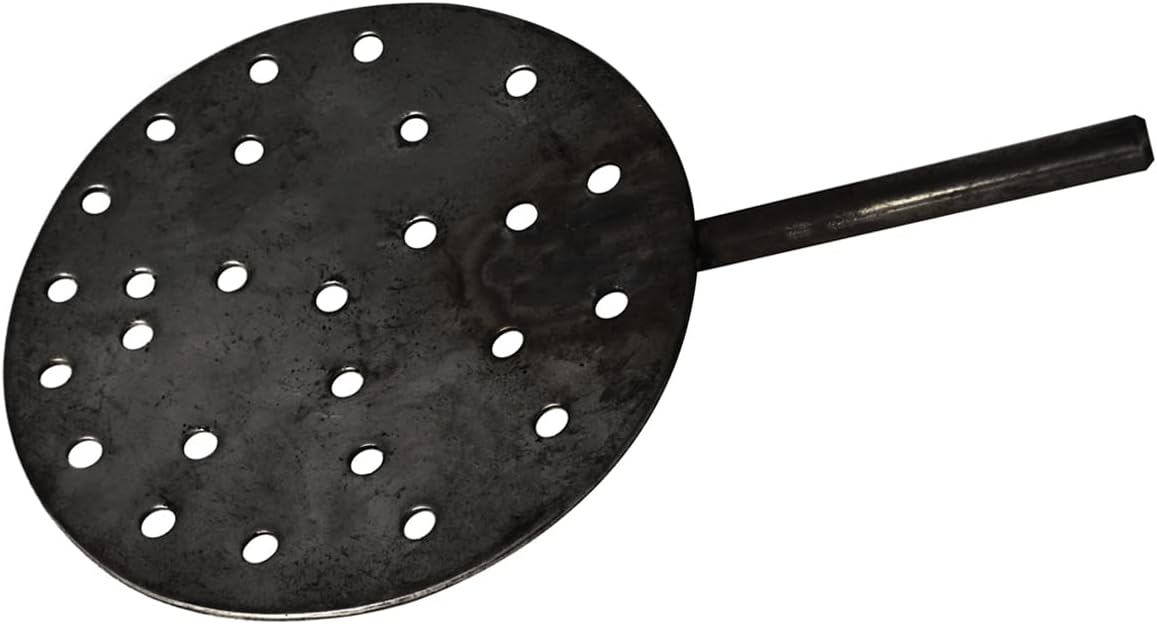 6" Diameter Carbon Steel Shallow Dish Skimmer with Holes and Steel Handle Jewelry Making Metal Casting Tool
