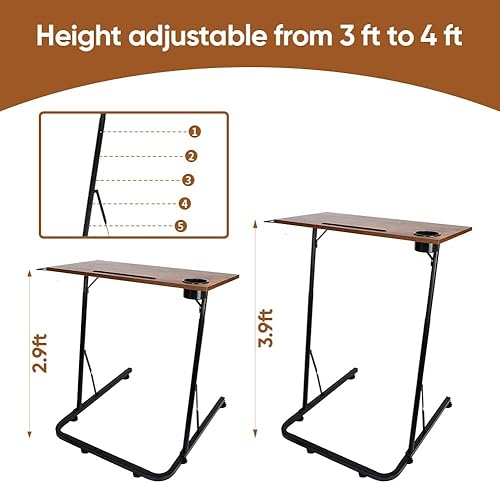 Miniatura 5 de Entrenador de bicicleta ajustable, escritorio portátil para bicicleta, estación de trabajo, mesa de pie para caminar, cinta de correr para ciclismo