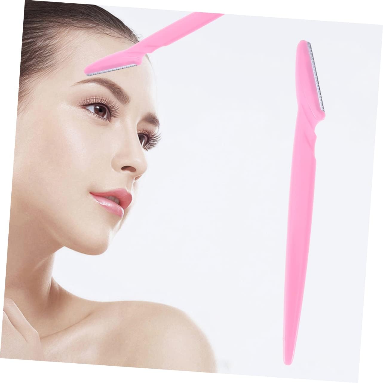 30Pcs Pink Eyebrow Razors for Women, Portable Stainless Facial Shavers