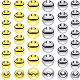 Canlierr 120 Pieces Memory Wire End Caps 3mm 4mm 5mm Stainless Steel Cord End Caps Half Drilled Beads for Earrings Necklace Bracelet Jewelry Making DIY Crafts(Gold, Silver)