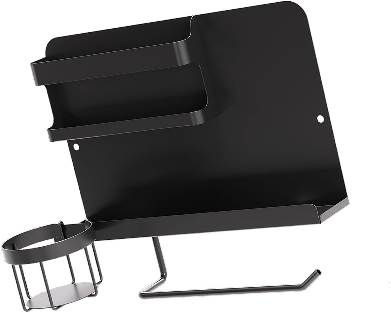 Space Saving Bedside Tray with Cup Holder and Remote Pocket Perfect for Small Rooms and Apartments Bedroom Storage Rack for Books