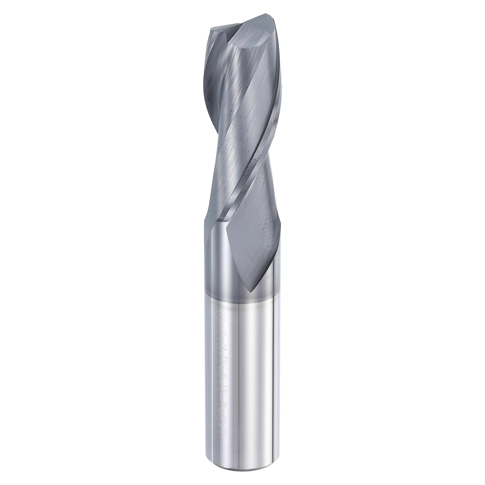 sourcing map Punta per fresa a spirale, diametro di taglio da 1,27 cm, 2 scanalature, rivestita in carburo massiccio AITIN, con gambo da 1/2" per incisione su legno CNC, lunghezza di taglio 3,8 cm,