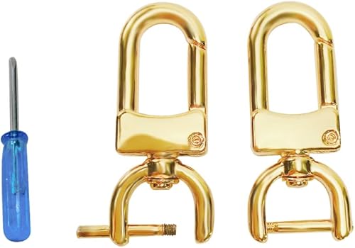 Miniatura 10 de willikiva Anillos en D de repuesto giratorios para puerta de empuje, cierre de pinza de langosta, bolso de cuero para manualidades (latón antiguo,