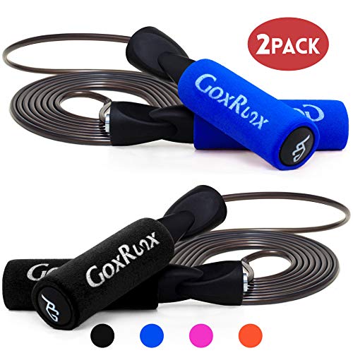 2 Pack Jump Rope Steel Wire Adjustable Jump Ropes with Anti-Slip Handles