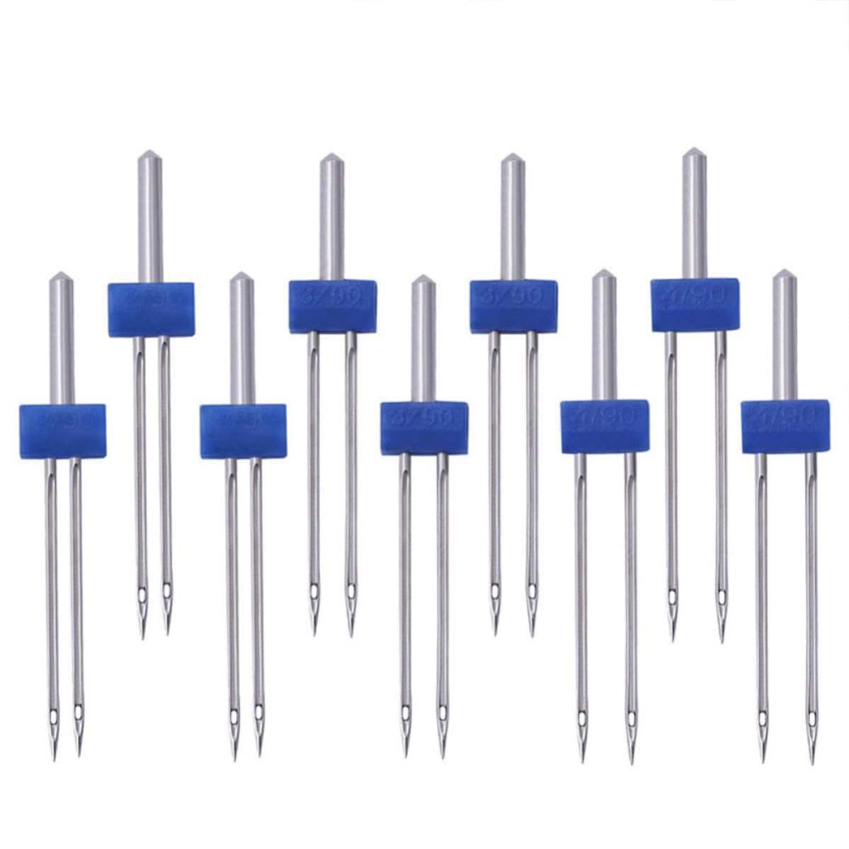 MAGICLULU Elektrische Multifunktionale Nähmaschine Doppelnadel aus Metall 3mm mit 100 Stück Zwillingsnadeln für Gleichzeitiges Nähen Tragbar und Vielseitig Einsetzbar