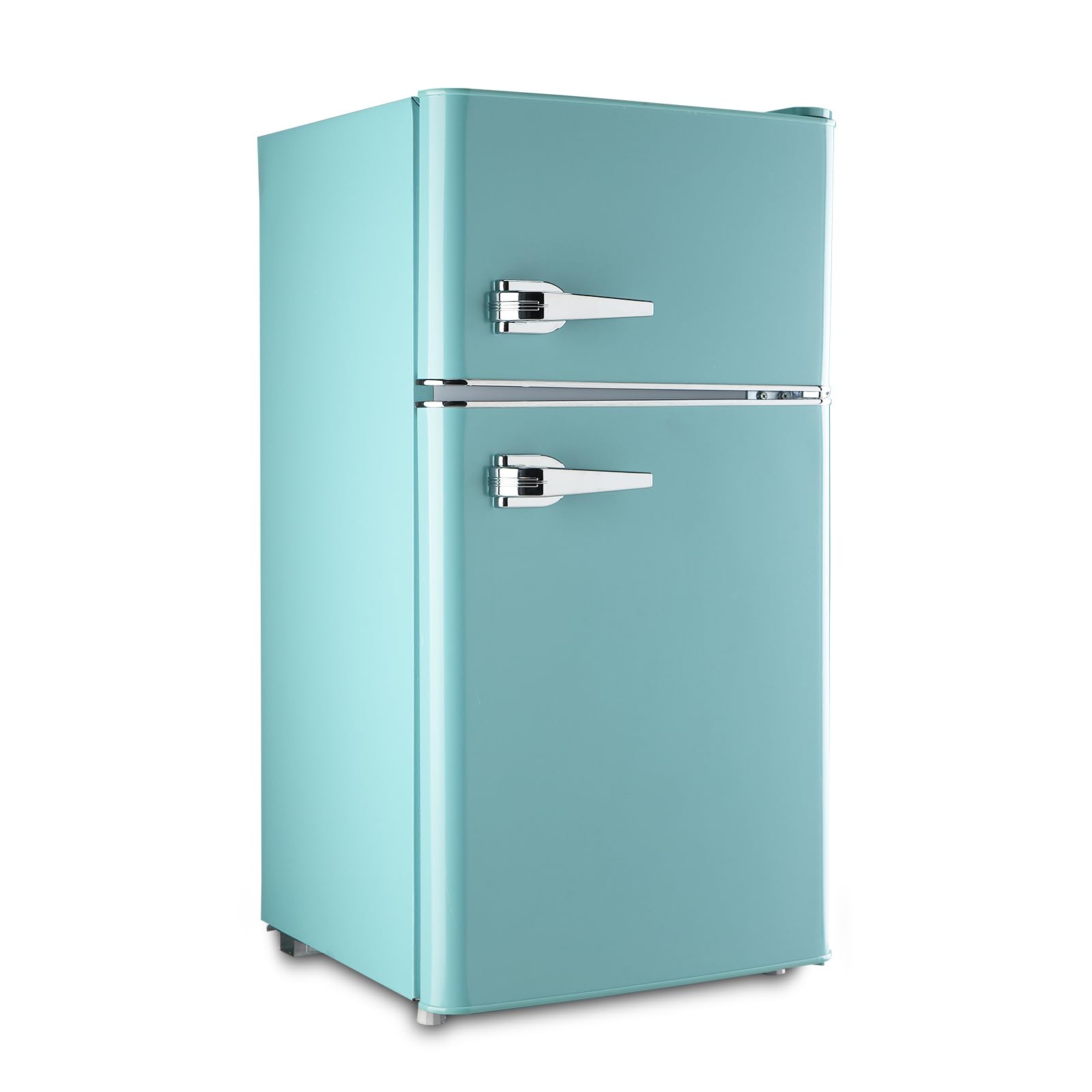 WANAI Compact Refrigerator 3.5Cu.Ft Classic Retro 2 Door Mini Fridge Adjustable Remove Glass Shelves Suitable for Dorm Garage and Office on Fridge.com