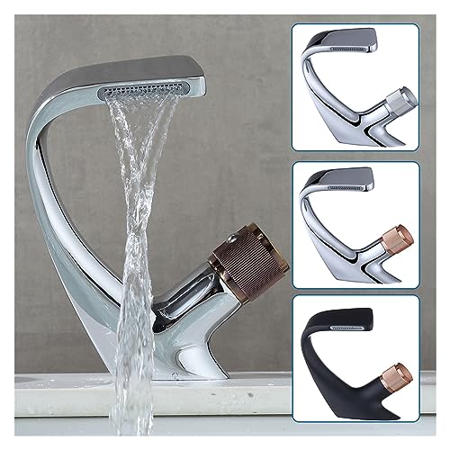 Robinet mitigeur noir et chrome MP08 silver pour lavabo monotrou de salle de bain - 3