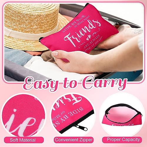 Paterr 20 Pcs Friend Cosmetic Bags Friend Group Gifts Friendship Makeup Pouch Bulk Christmas themed Gifts for Women Bestie Birthday Day4
