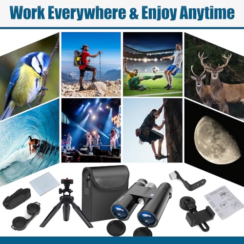 18X50 High Powered Binoculars for Adults with Upgraded Phone Adapter, Tripod and Tripod Adapter,Waterproof Compact Binoculars with Low Light Vision for Bird Watching,Travel,Sightseeing by Bedeny - Image 6