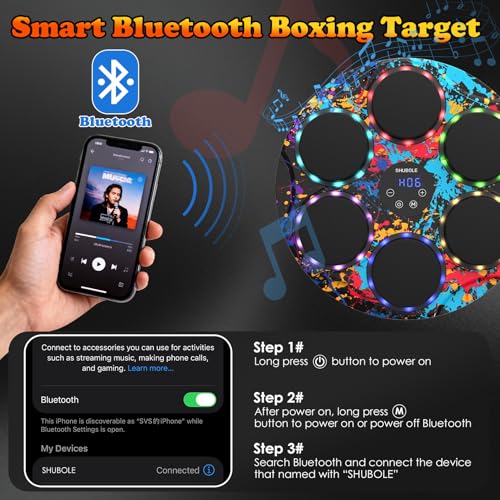 Image of Music Boxing Machine for Kids & Adults - Wall Punching Pad with Lighting, 9-Speed Bluetooth Boxing Game with Gloves, Wall Mounted Exercise Equipment, 2026 Upgrade Boxing Equipment for Kids Age 6+
