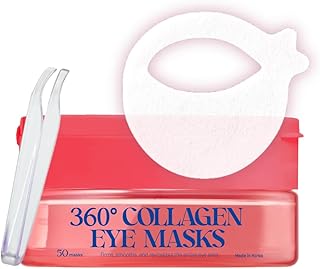 360° Collagen Eye Masks – Korean Under Eye Patches with Bakuchiol Retinol, Fine Lines & Wrinkle Care, Dark Circle Treatment, 50 Masks