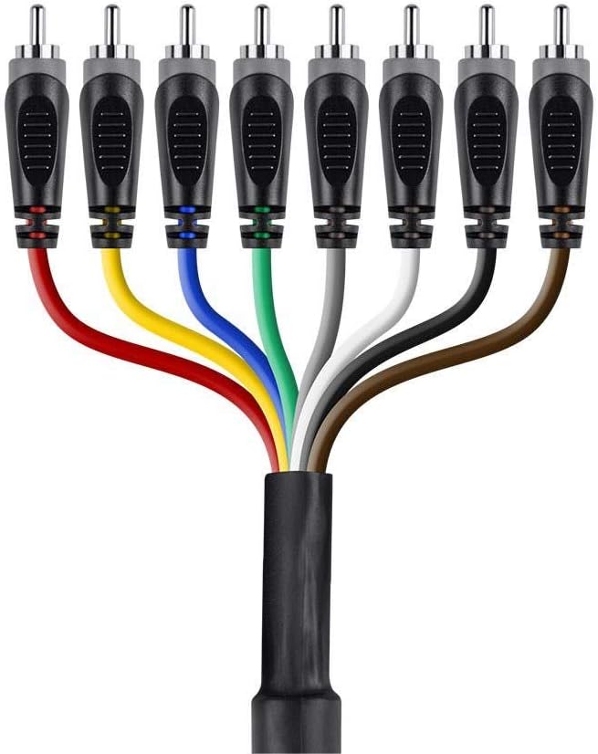 Monoprice 8-Channel 1/4-Inch TS Male to RCA Male Snake Cable - 20 Feet, 26AWG, 8 Balanced Mono and Unbalanced Stereo Lines
