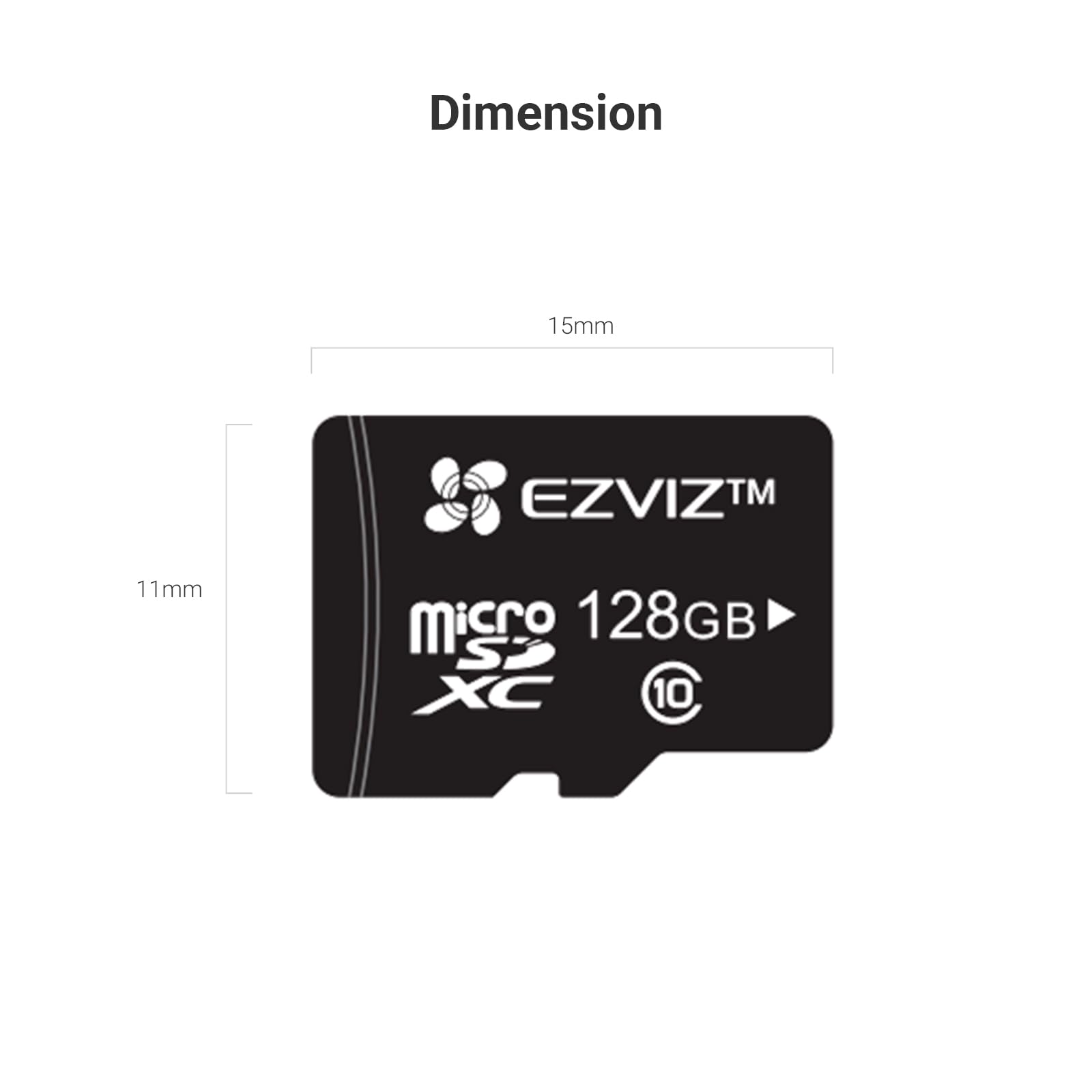 EZVIZ Carte Micro SD 128Go, Carte Mémoire microSDHC, Vitesse de Lecture Allant jusqu'à 90MB/S, Classe 10, U3, UHS-I