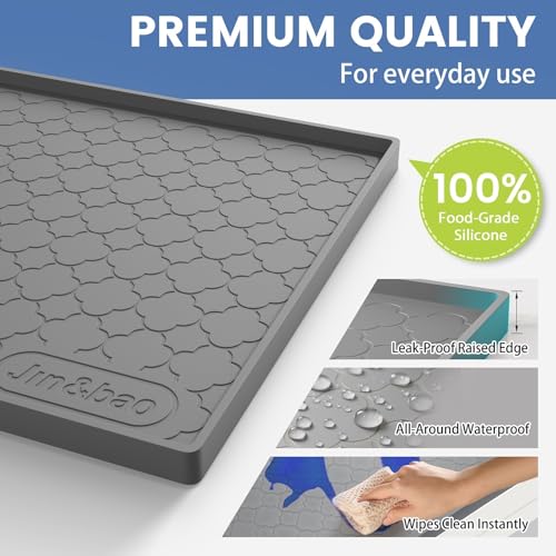 Jin&Bao Waterproof Under Sink Mat 34" x 22", Thick Silicone Mat Cabinet Protector for Kitchen and Bathroom, Shelf Liner, Home Organizer and Storage, Multipurpose Tray for Gadgets and Essentials - Image 2