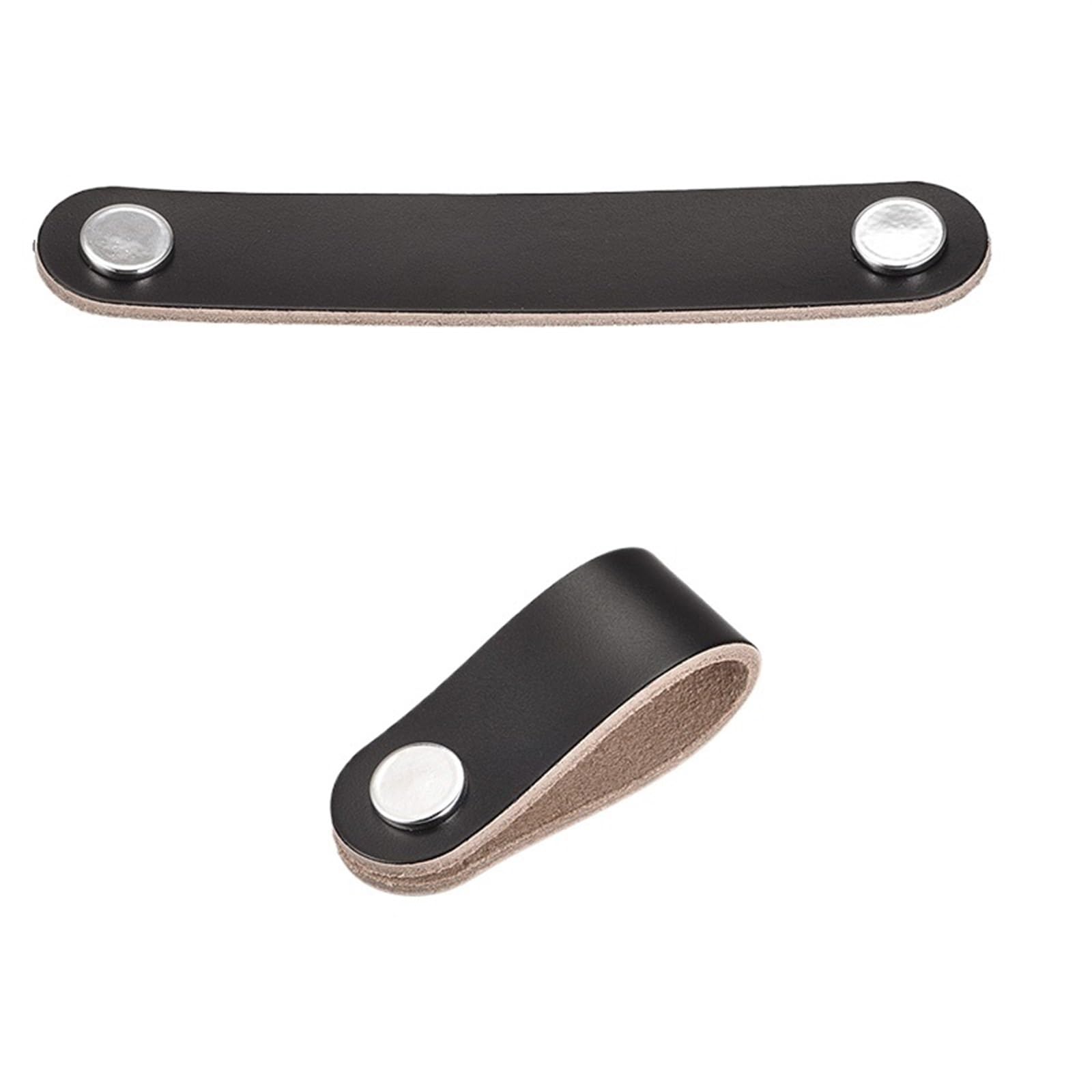 Cqahdsevf Black Leather Drawer Pulls, Leather Drawer Pulls Beige 137-170X24-28Mm(,170Mm X 24Mm)