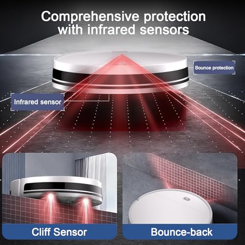 Image of Robot Vacuum and Mop Combo,5500Pa Strong Suction,Anti-Tangle Brushless Inlet 2 in 1 Super Thin Robotic Vacuum with App /Remote /Voice Control, Self-Charging,for Pet Hair, Hard Floor, Low-Pile Carpet-W