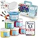 Aus und günstig Kaufen-CreaTek - Fingerfarben Kinder ungiftig ab 2 Jahre [ inkl. lustiger Malvorlagen ] 100% sicher, vegan, geruchlos & auswaschbar - 6x leuchtende Grundfarben je 60ml - Fingermalfarben für Kinder ungiftig
