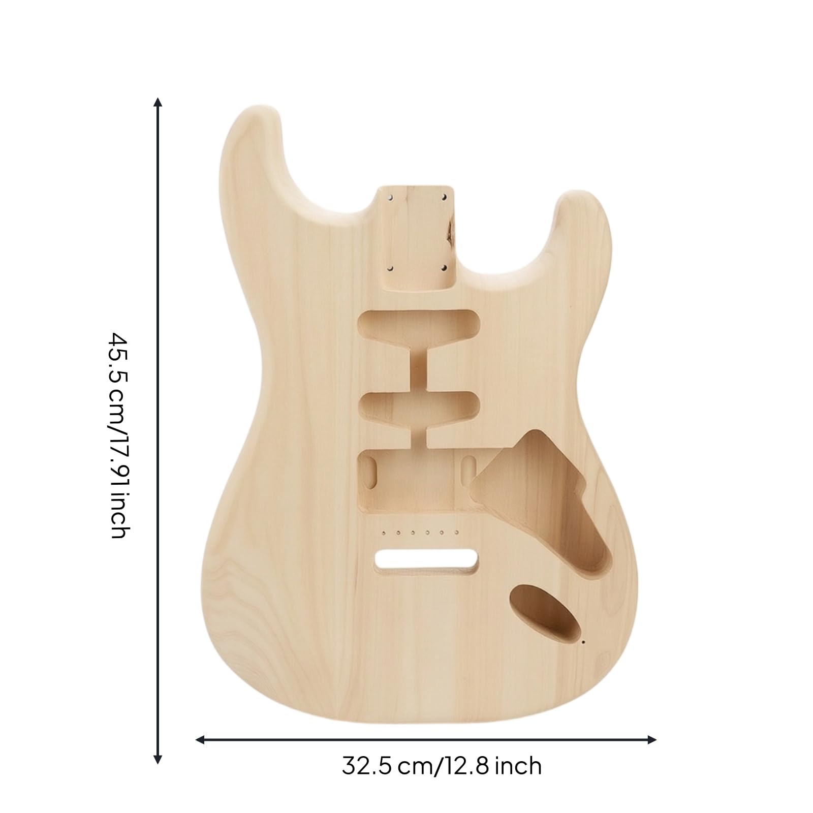 E-gitarren Elektrogitarren Body Rohling Holzrohling mit Vorgefrästen Fräsungen aus für Individuelle Lackierung Und Aufbau für Heimwerkstatt Bühnenmusiker Proberaum 455mmx325mmx44.7mm