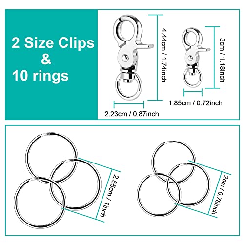 Cobee erkennungsmark Clips mit Ringen, 4 Stück Clips mit 10 Stück Ringen für Hunde- und Katzenhalsbänder, Geschirr
