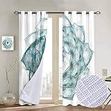 4. Design und Konstruktion: Diese Vorhänge blockieren Licht, sind stabiles, dickes Material in ihrer Haptik und haben ein wunderschönes gedrucktes Ton-in-Ton-Design, das sie wirklich lux, reich und punktgenau aussehen lässt. Zwei Paneele enthält acht (8) Chrom-Tüllen. Paket enthält zwei (2) Verdunkelungsvorhänge.