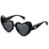 Retro Thick Heart Shaped Sunglasses for Women Trendy Vintage Inflated Love Frame Party Y2K Fashion Eyewear