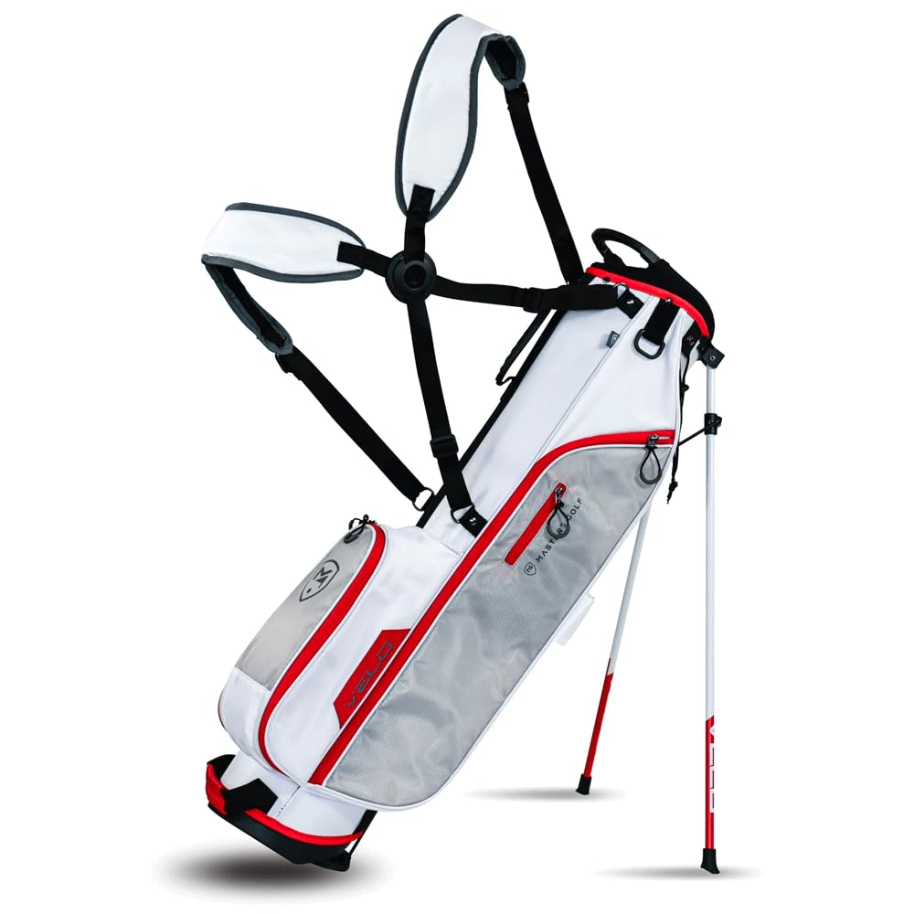 MASTERS VELO ULTRA LIGHT GOLF STAND CARRY BAG – WHITE/RED