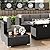 LayinSun 8 Pieces Patio Furniture Set with Fire Pit Table, Black Rattan Modular Sectional Patio Conversation Sofa Set