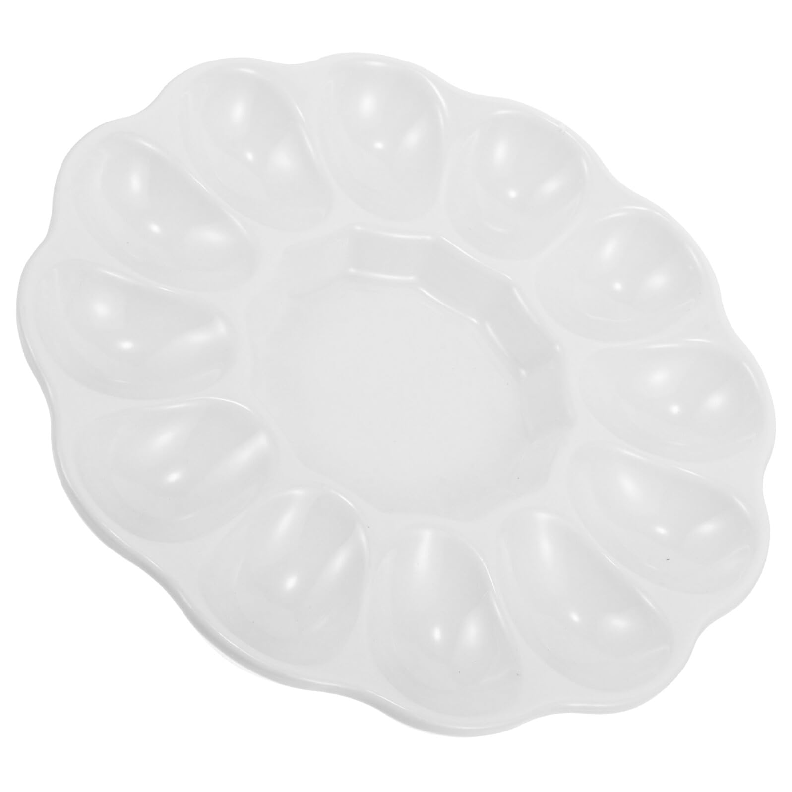 jojofuny Bandeja de Cerámica para Huevos Rellenos Compartimentos Soporte Estable para Huevos Cocidos y Decoración de Pascua Restaurante
