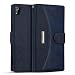 Produktbild IDOOLS Leder Handyhülle für Sony Xperia XA1 Ultra, Handyhülle Handystand Kartenfächern Luxuriöse Aussehen Leder Flip Cover Brieftasche Etui Schutzhülle für Sony Xperia XA1 Ultra - Blau