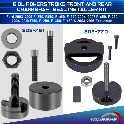 303-770 303-761 Crankshaft Front And Rear Seal Installer Tool Fit For Ford 6.0L Powerstroke Diesel Engine Super Duty F250 F350 F450 F550 F650 F750 E150 E250 E350 E450 Excursion 2003-2010 #TOP1