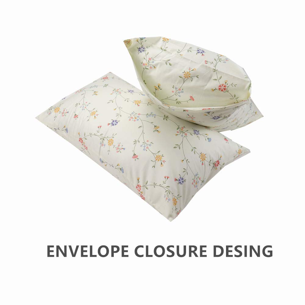 Pillowcase Protectors Standard Size, 100% Cotton 600 Thread Count Queen Pillow Cover Set of 2