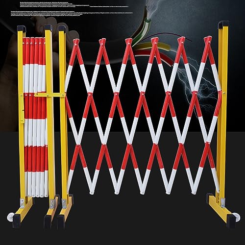 Barrera de tráfico móvil retráctil, barrera de metal plegable con ruedas, puerta de seguridad industrial expandible para un fácil acceso y control de multitudes