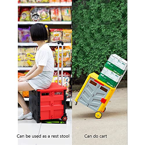 gbgymjm Einkaufswagen Zusammenklappbarer Einkaufswagen Auf Rädern Tragbarer Einkaufstrolley Handwagen Gepäckwagen Für… – Bild 7