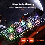Redragon K521 Upgrade Rainbow LED Gaming Keyboard, 104 Keys Wired Mechanical Feeling Keyboard with Multimedia Keys, One-Touch Backlit, Anti-Ghosting, Compatible with PC, Mac, PS4/5, Xbox - Image 5