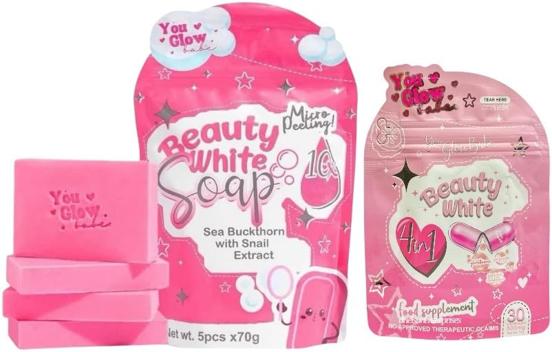 You Glow Babe Beauty White 4 in 1 Glutathione Caps & Beauty White Soap