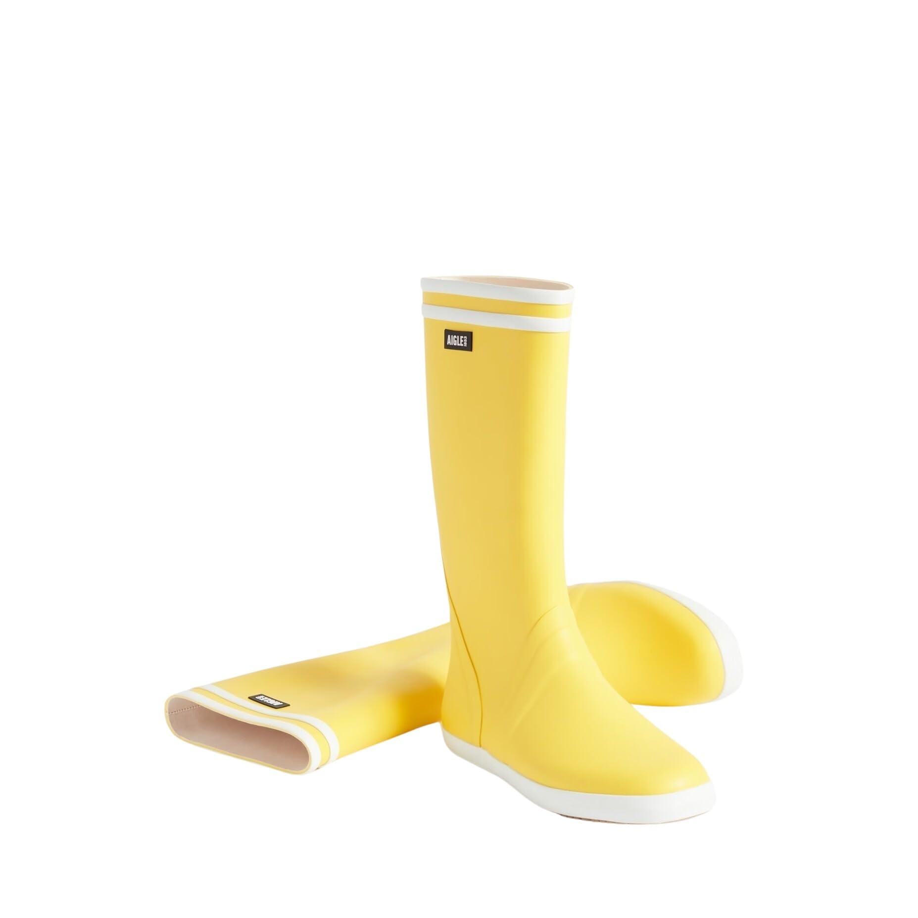 Aigle Goeland Men's Rain Boot, Yellow White 2, 37 EU