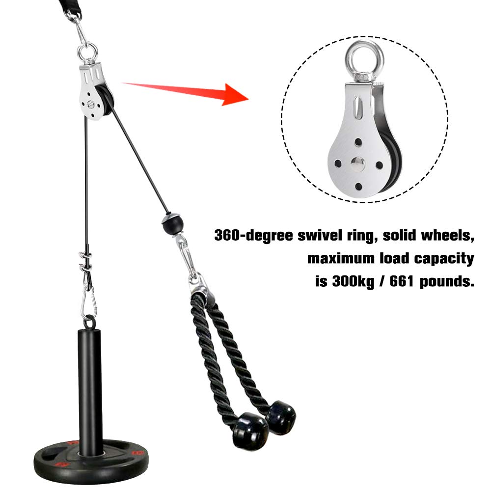 TOBWOLF 55mm/88mm/90mm Silent Fitness Pulley Wheel for Home Gym, 360