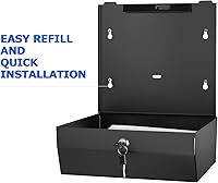 Vista 3 de Dispensador de toallas de papel para montaje en pared comercial, dispensador de toallas de mano con pliegue en C y multipliegue, soporte de acero