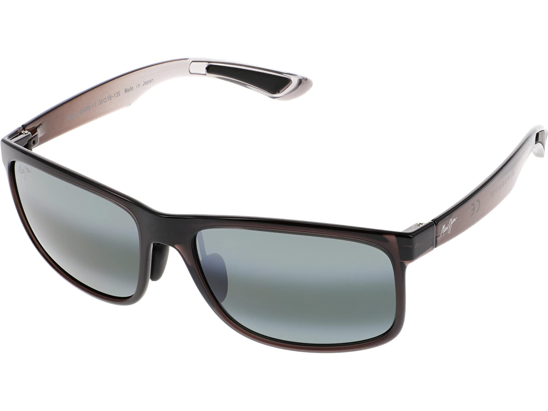 Maui Jim Unisex Gray Sunglasses, 58 Mm, Mj0449s 001 Sunglasses