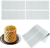 Jopgeey Honeycomb Molds Silicone (2 PCS) Fondant Tuile Molds with Hollow 3D Beehive Candy Silicone Lace Moulds for Baking, Polymer Clay, Sugar Craft Dessert Cupcake Cake Decorating