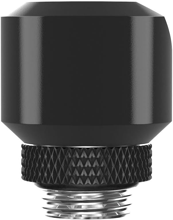 PrimoChill InterConnectSX Flat 45 Degree Rotary Fitting (FAF45) – Enhanced PC Cooling with Sleek Aesthetics - Available in 20+ Colors, Custom Watercooling Loop Ready - Satin Black