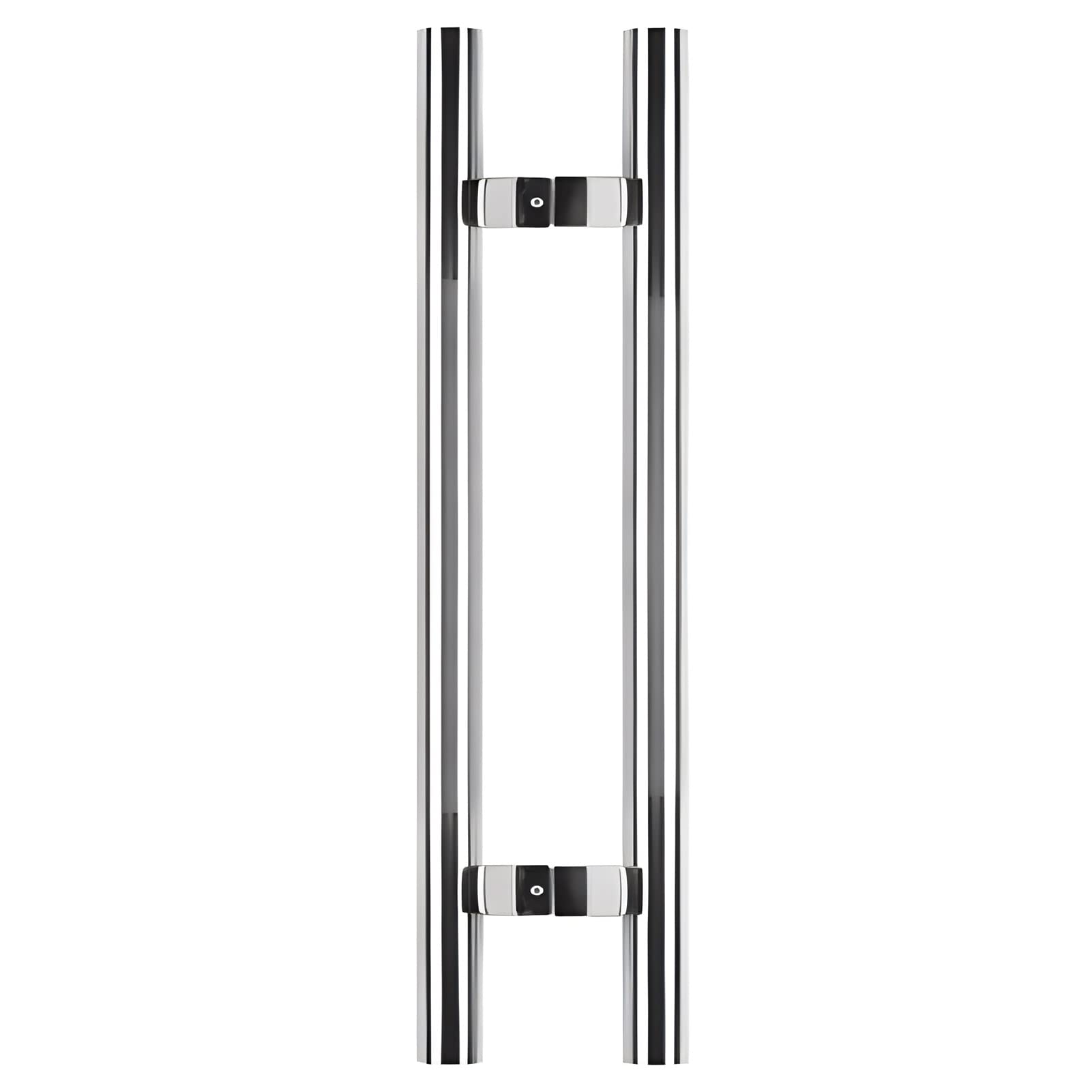 BHGFYXBS Door Handle Simple Glass Door Handle, Foyer Stable Farmhouse, Waterproof Sliding Push Pull Door Handles, Stainless Steel Pipe Door Handles With Fittings/Black/80Cm/31.4In,Sier-80Cm/31.4In