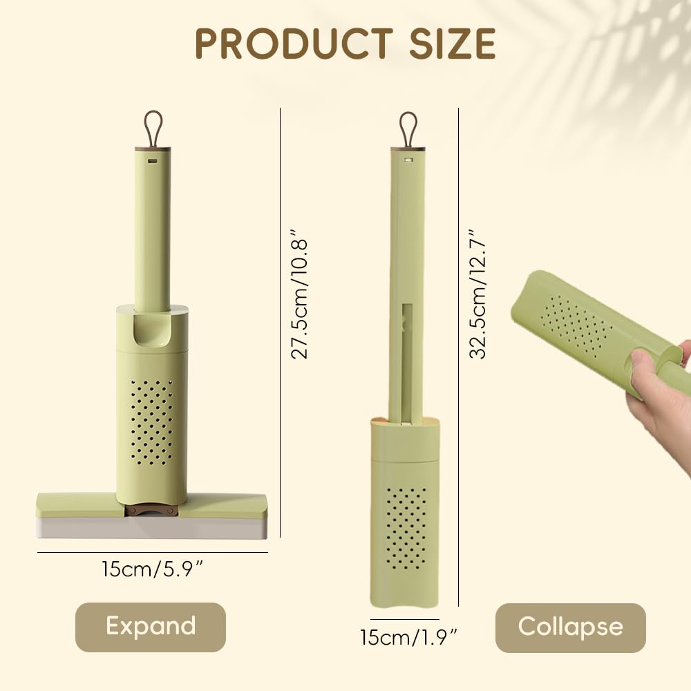 Faltbarer handwaschbarer Mini-Mopp, tragbarer selbstauswringender kleiner Mop, selbstdrückender Mini-Schwamm-Mopps, leistungsstarker saugfähiger Mopp, Mini-einfacher Wischmopp für Küche, Badezimmer,